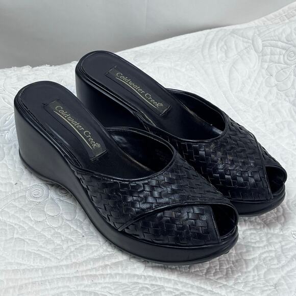 Coldwater Creek Women's Black Slip On Clog Sandals - Size 7.5 - Picture 1 of 11